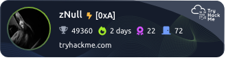 TryHackMe profile badge for 0x7a